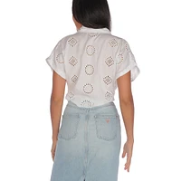 Brigitte Embroidered Satin Shirt