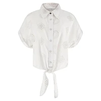 Brigitte Embroidered Satin Shirt