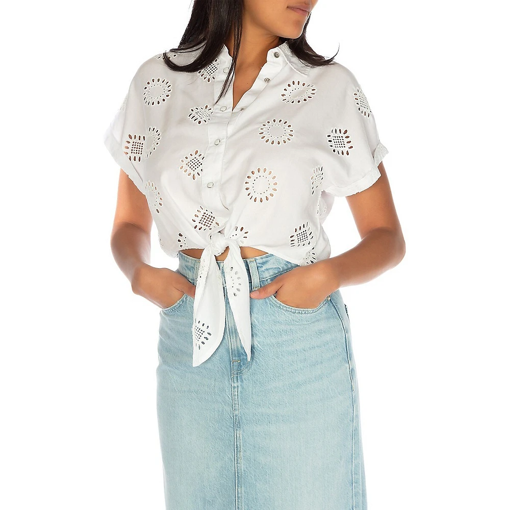 Brigitte Embroidered Satin Shirt