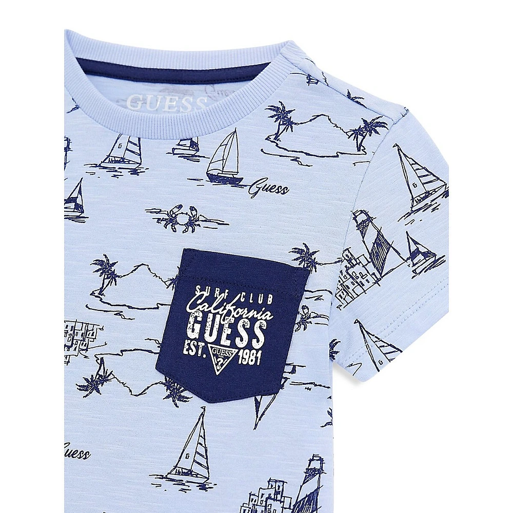 Little Boy's Printed Slub Jersey Pocket T-Shirt