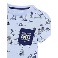 Little Boy's Printed Slub Jersey Pocket T-Shirt