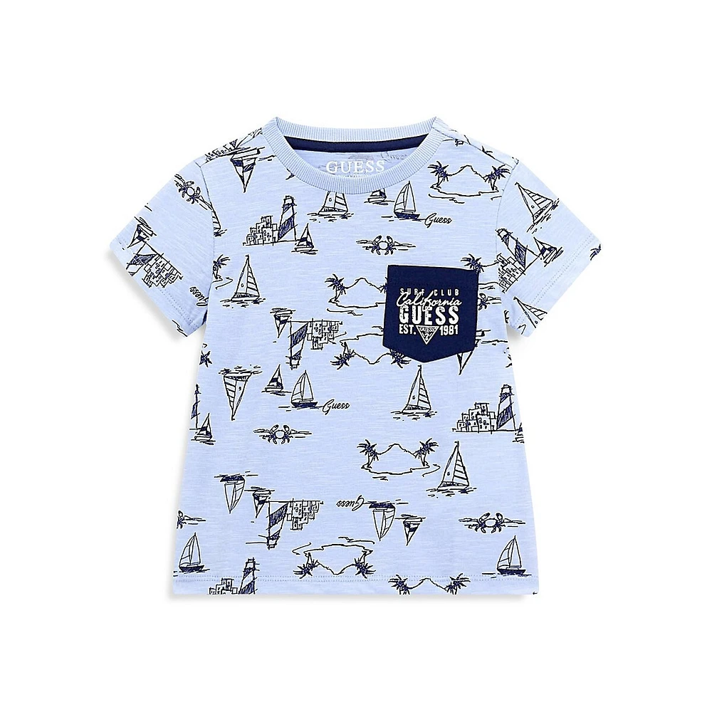 Little Boy's Printed Slub Jersey Pocket T-Shirt