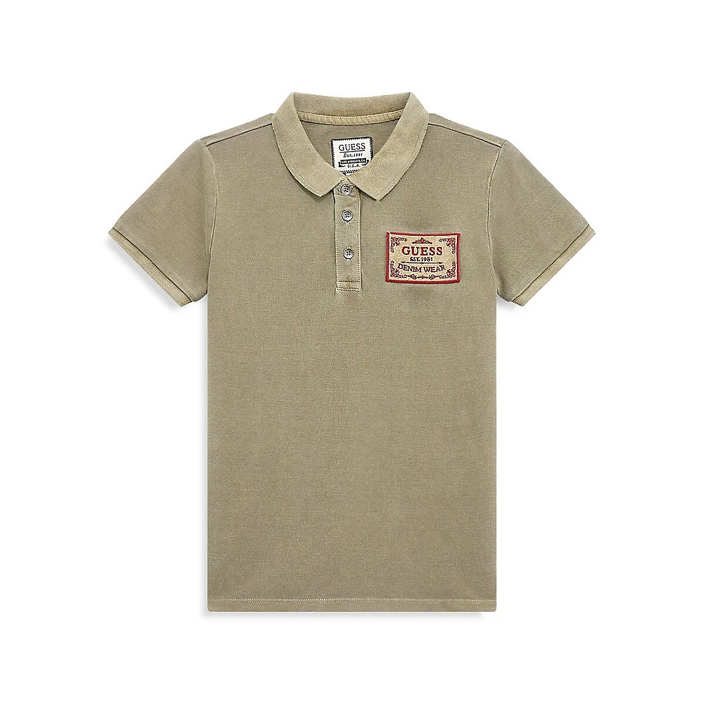 Boy's Logo-Patch Polo Shirt