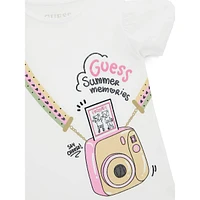 Little Girl's Camera-Print Logo T-Shirt