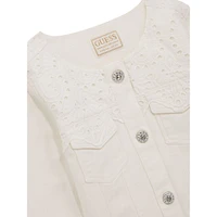 Girl's Eyelet-Trim Denim Jacket