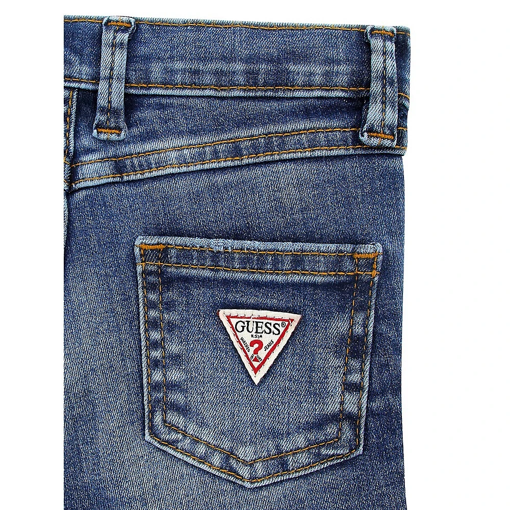 Little Girl's Ice Wash Stretch-Denim Shorts