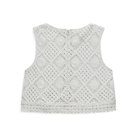 Girl's Sleeveless Macrame Lace Top