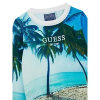 Little Boy's Beach-Print Logo Sweater