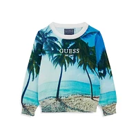 Little Boy's Beach-Print Logo Sweater