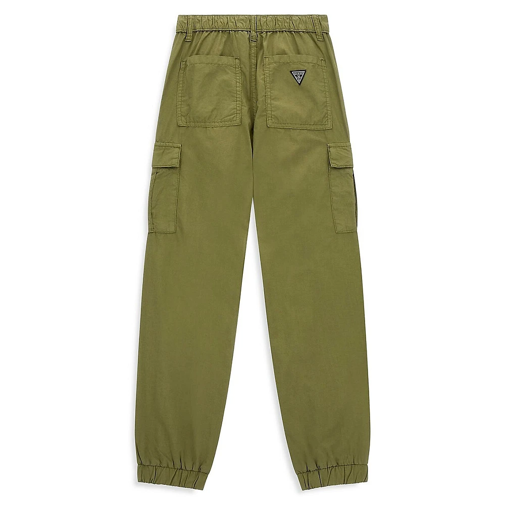 Boy's Garment-Dye Poplin Cargo Jogger Pants