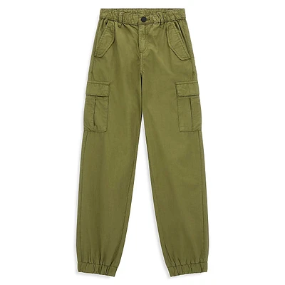 Boy's Garment-Dye Poplin Cargo Jogger Pants