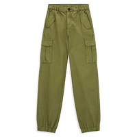 Boy's Garment-Dye Poplin Cargo Jogger Pants
