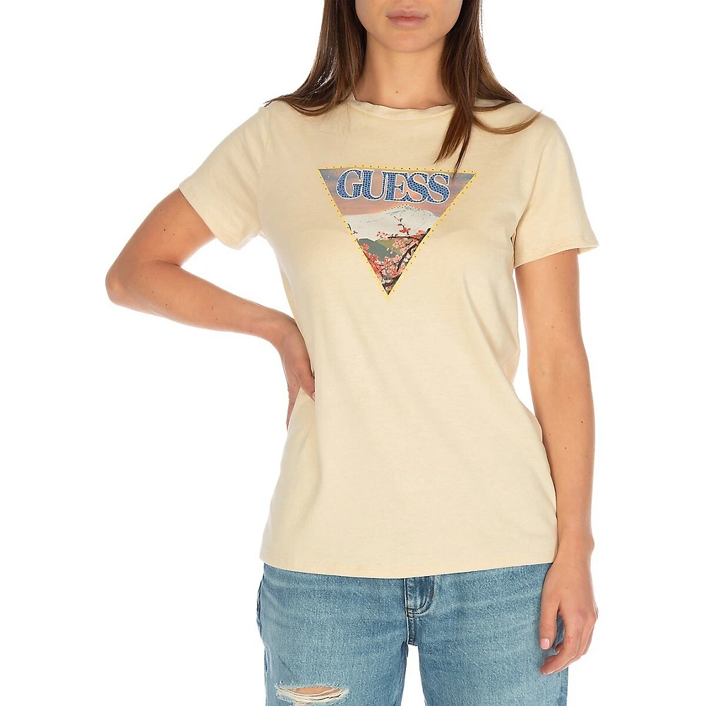Easy-Fit Embellished Fuji-Graphic T-Shirt