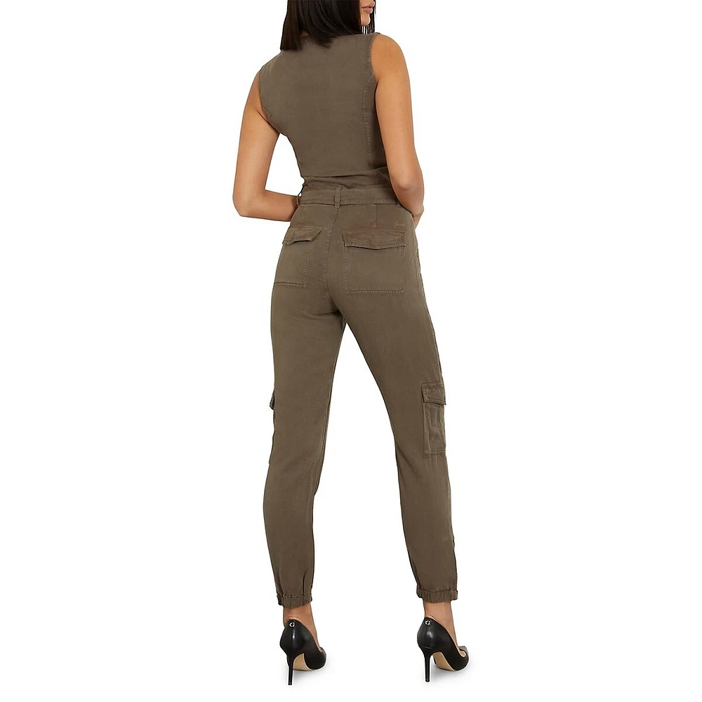 Indy Sleeveless Cargo Tencel Jumpsuit