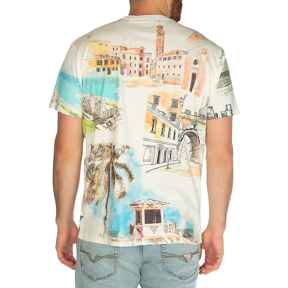 Eco Organic Cotton Riviera Postcard T-Shirt