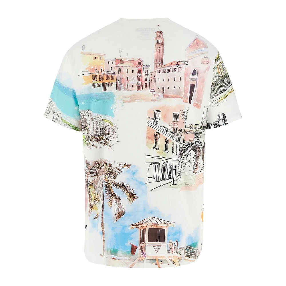 Eco Organic Cotton Riviera Postcard T-Shirt