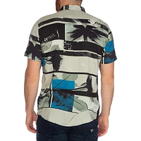 Slim Fit Palm Collage-Print Shirt