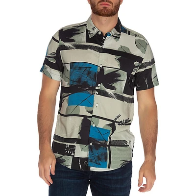 Slim Fit Palm Collage-Print Shirt