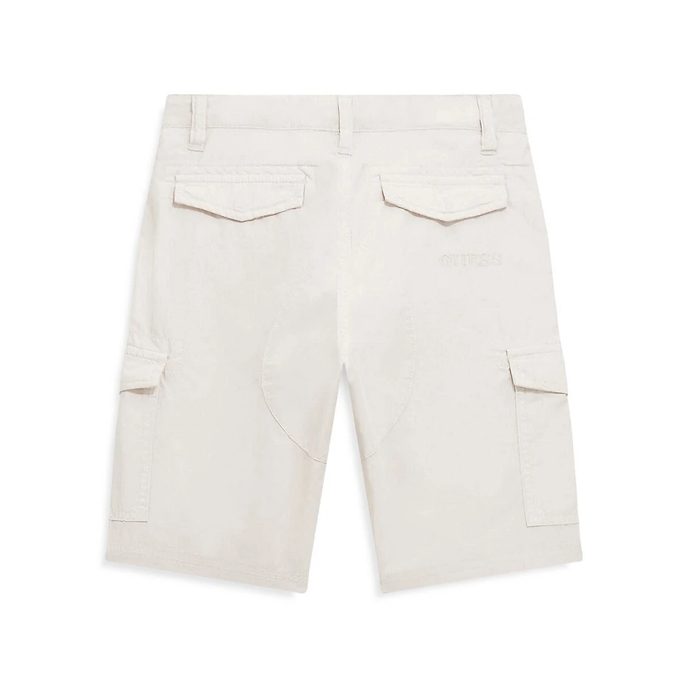 Boy's Garment-Dye Poplin Cargo Shorts