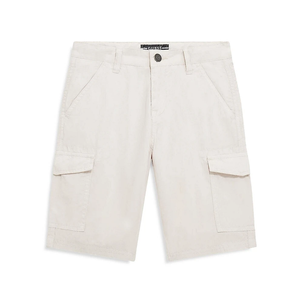 Boy's Garment-Dye Poplin Cargo Shorts