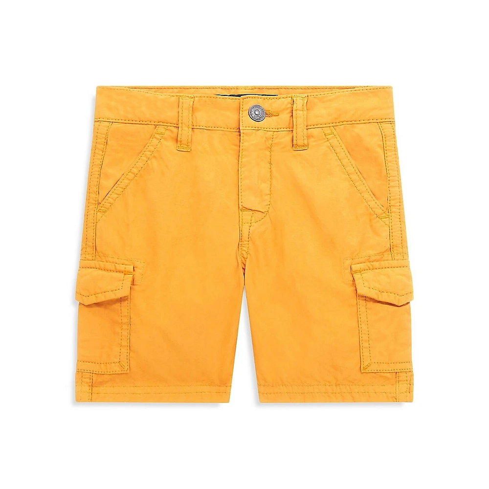 Little Boy's Garment-Dye Poplin Cargo Shorts