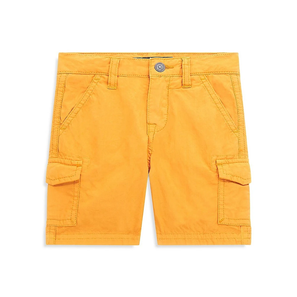 Little Boy's Garment-Dye Poplin Cargo Shorts