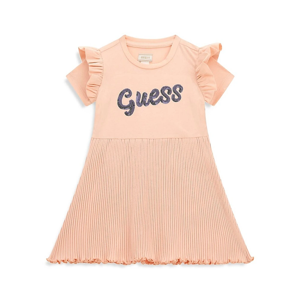 Little Girl's Stretch Rib Short-Sleeve Dress