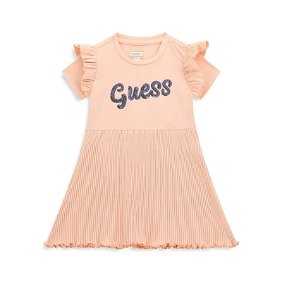 Little Girl's Stretch Rib Short-Sleeve Dress