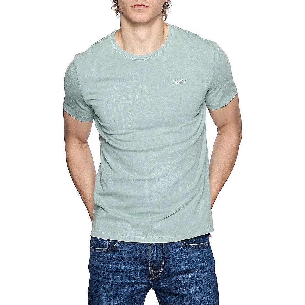 Lasered-Print Organic Cotton-Blend T-Shirt