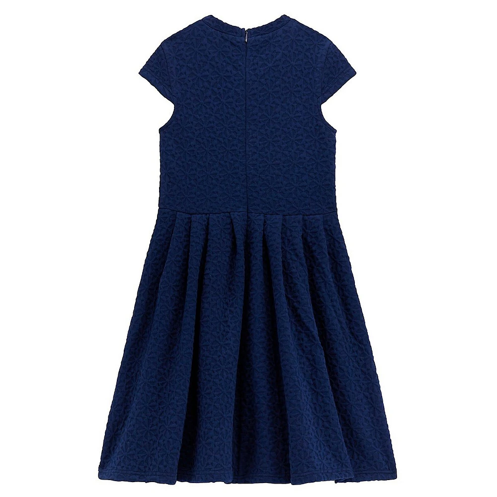 Girl's Embossed Jersey Skater Dress