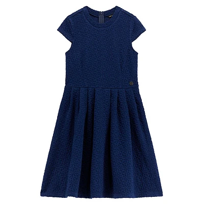 Girl's Embossed Jersey Skater Dress