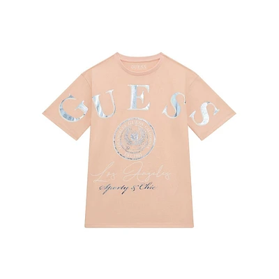 Girl's Metallic-Logo Oversized T-Shirt