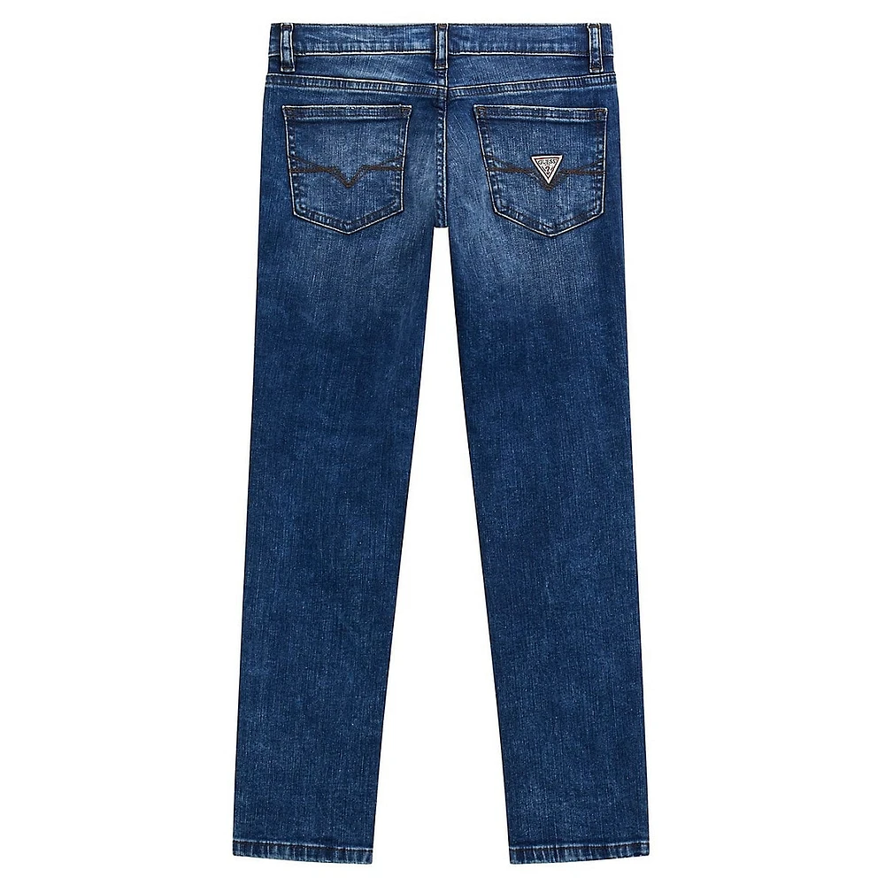 Boy's Comfort-Denim Slim-Fit Distressed Jeans