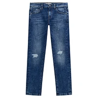 Boy's Comfort-Denim Slim-Fit Distressed Jeans