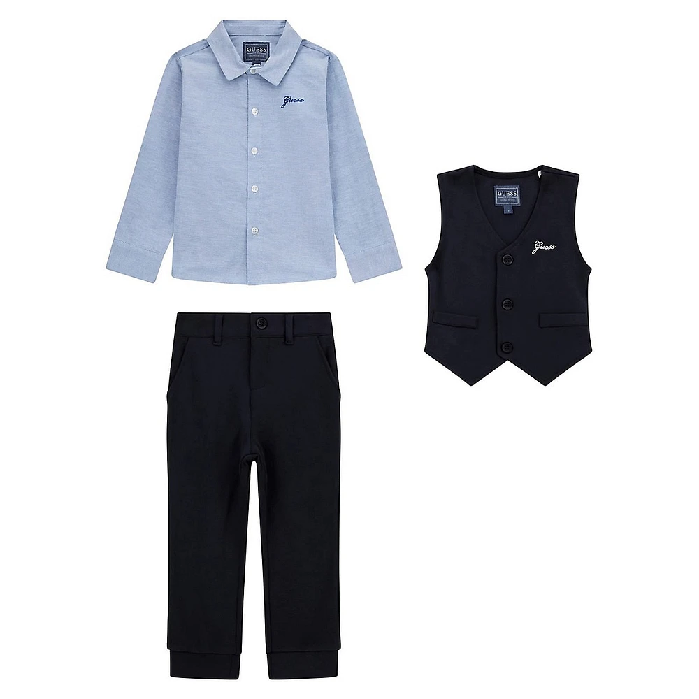 Little Boy's 3-Piece Vest, Shirt & Pants Set