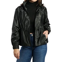 Sophie Peplum Packable Windbreaker Jacket