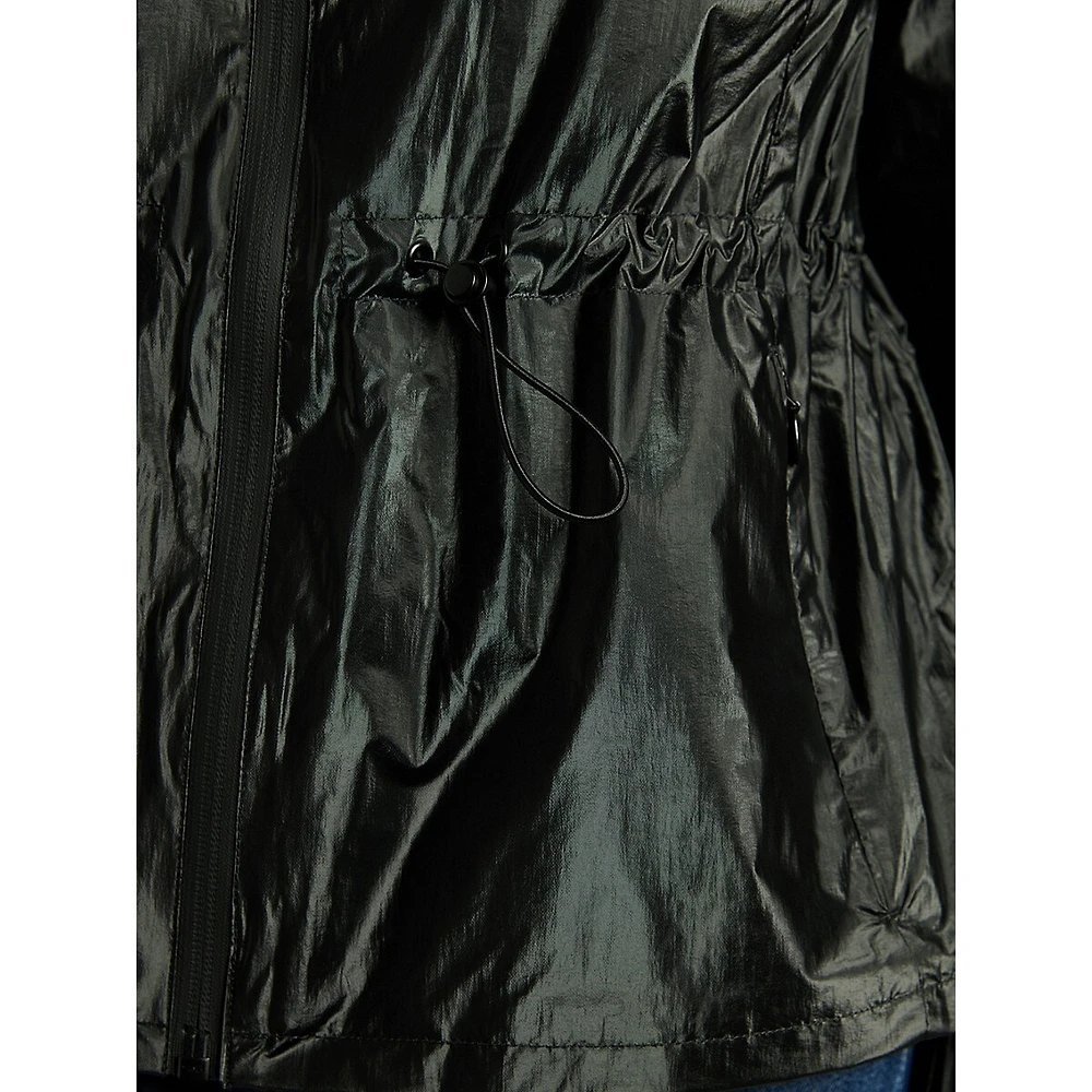 Sophie Peplum Packable Windbreaker Jacket
