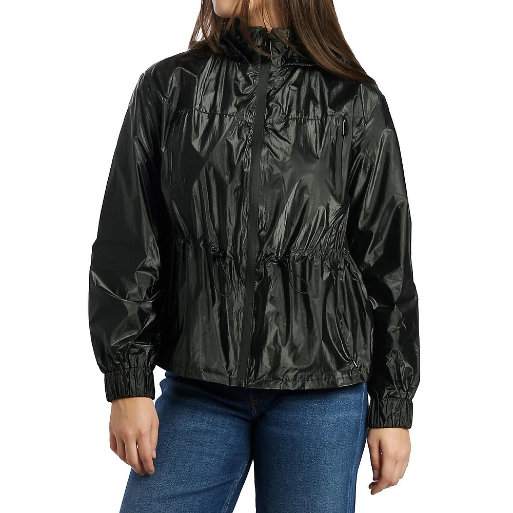 Sophie Peplum Packable Windbreaker Jacket