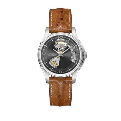 Jazzmaster Automatic Open Heart Strap Watch H32565585