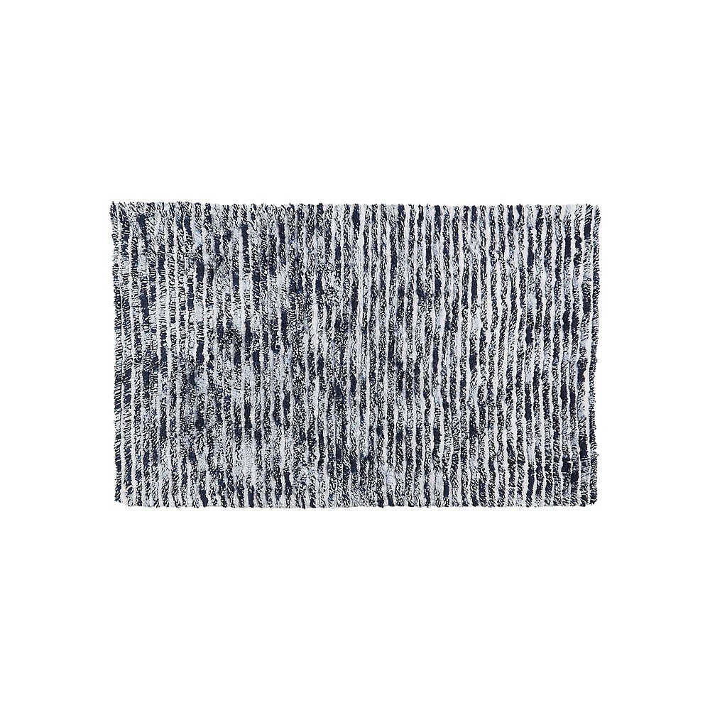 Textured Striped Bath Rug