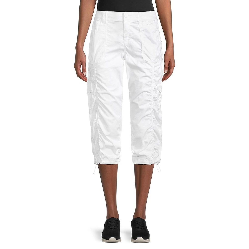 Mid-Rise Bungee Capri Pants