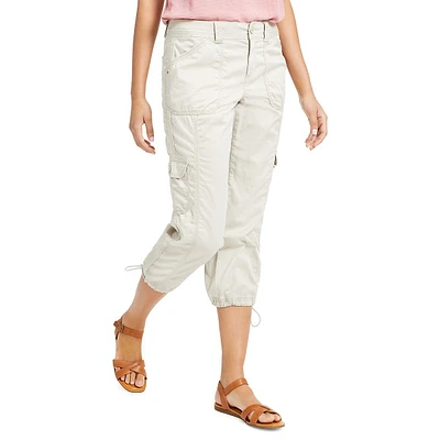 Mid-Rise Bungee Capri Pants