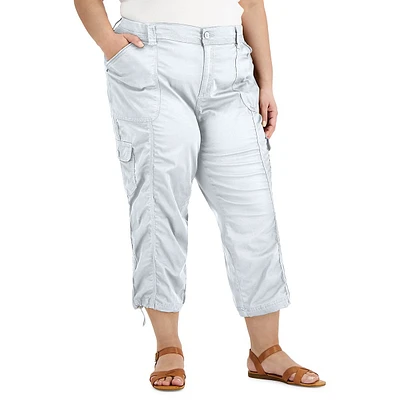 Plus Pantalon capri avec ourlet élastiqué