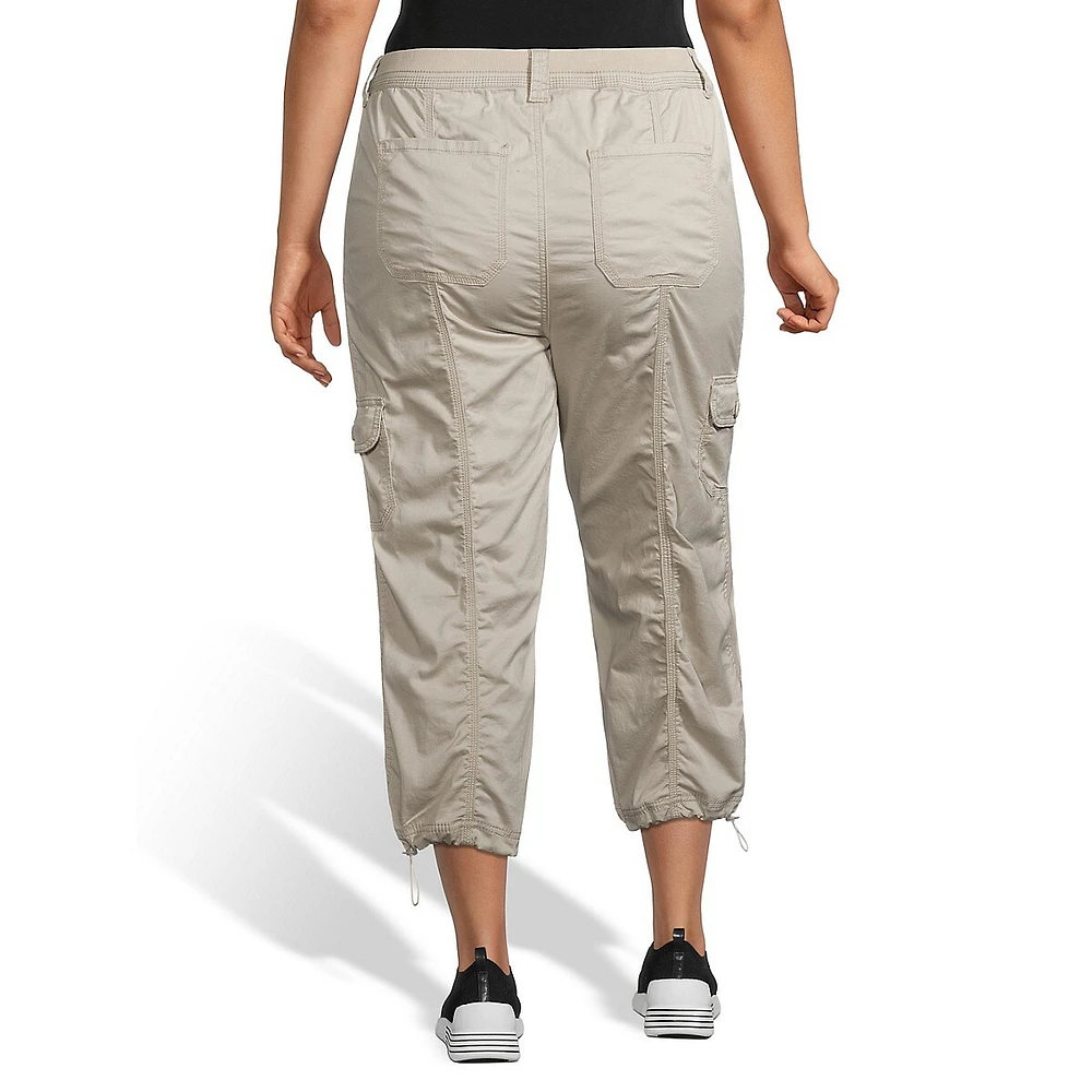 Plus Bungee-Hem Capri Pants