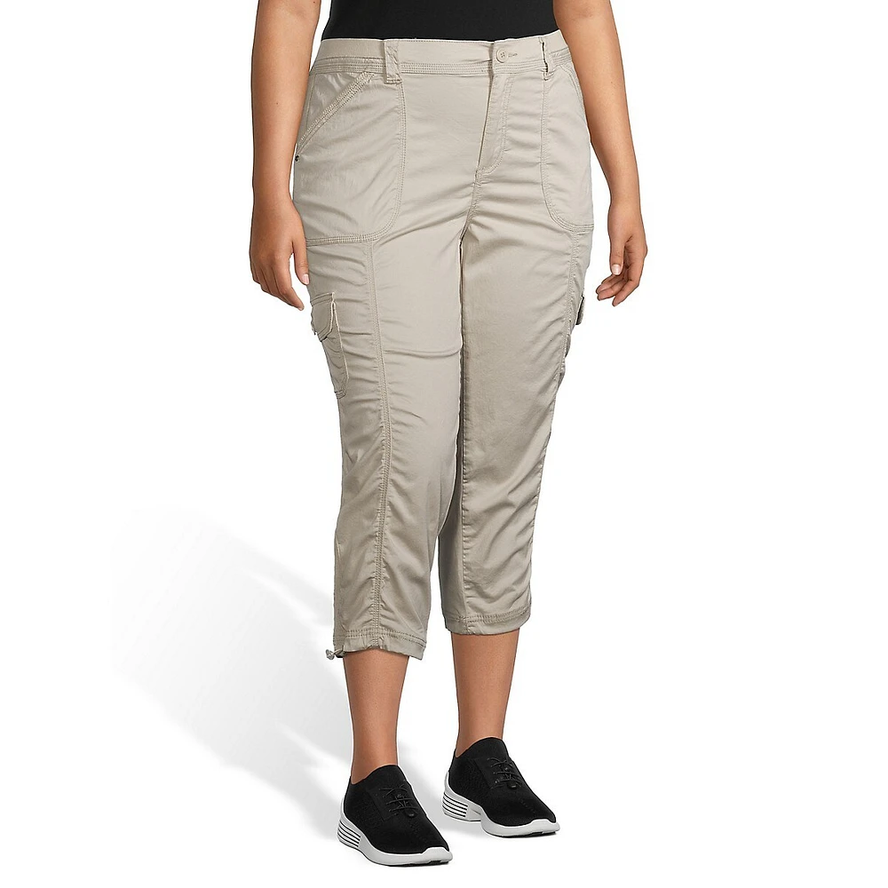 Plus Bungee-Hem Capri Pants