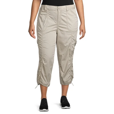 Plus Bungee-Hem Capri Pants