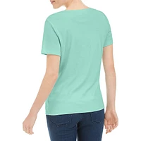 Short-Sleeve Scoop Neck Top