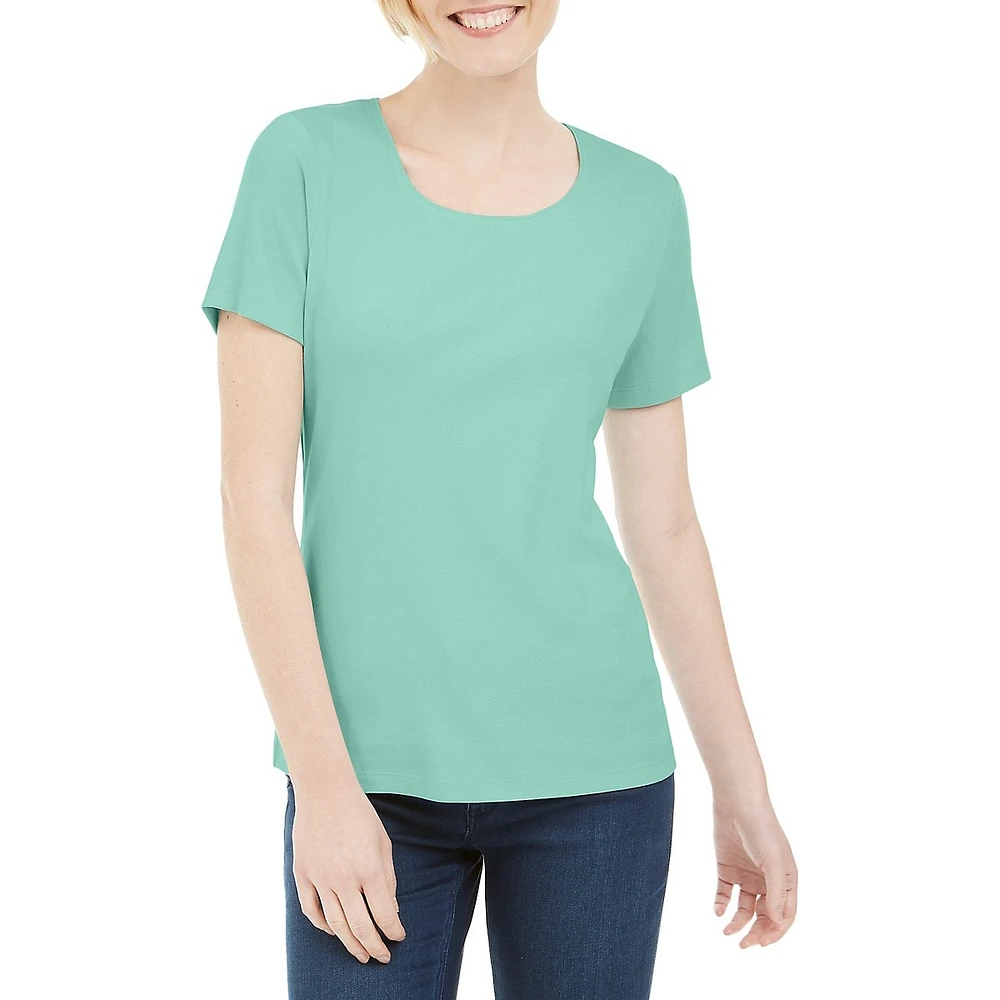 Short-Sleeve Scoop Neck Top