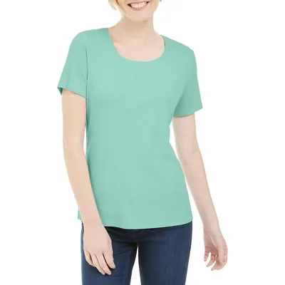 Petite Cotton Scoopneck Top