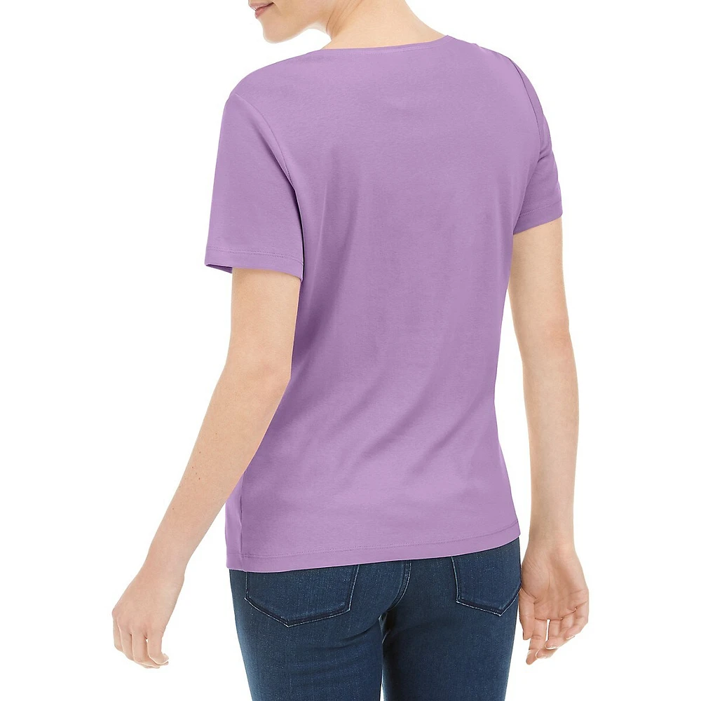 Petite Cotton Scoopneck Top